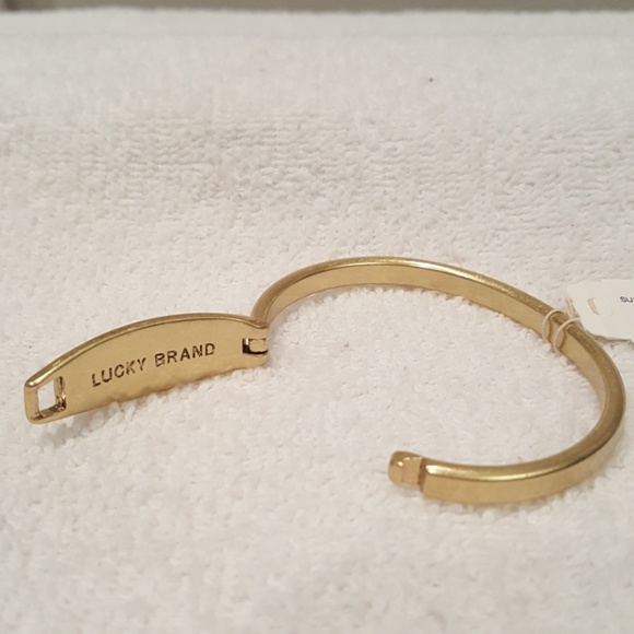 Lucky Brand Brushed Brass Finish Stone Bracelet - Picture 3 of 4